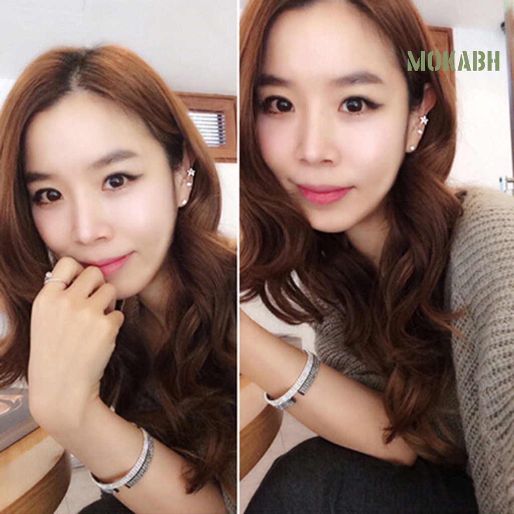 Set 2 Khuyên Tai Đính Đá Hình Ngôi Sao Chất Liệu Hợp Kim Thân Thiện Với Môi Trường Thời Trang Cho Nữ