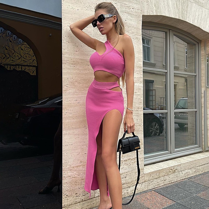 Đầm Lệch Vai Một Bên Vai Màu Trơn Thời Trang Mùa Hè Hàng Mới Dành Cho Bạn Nữ 2022