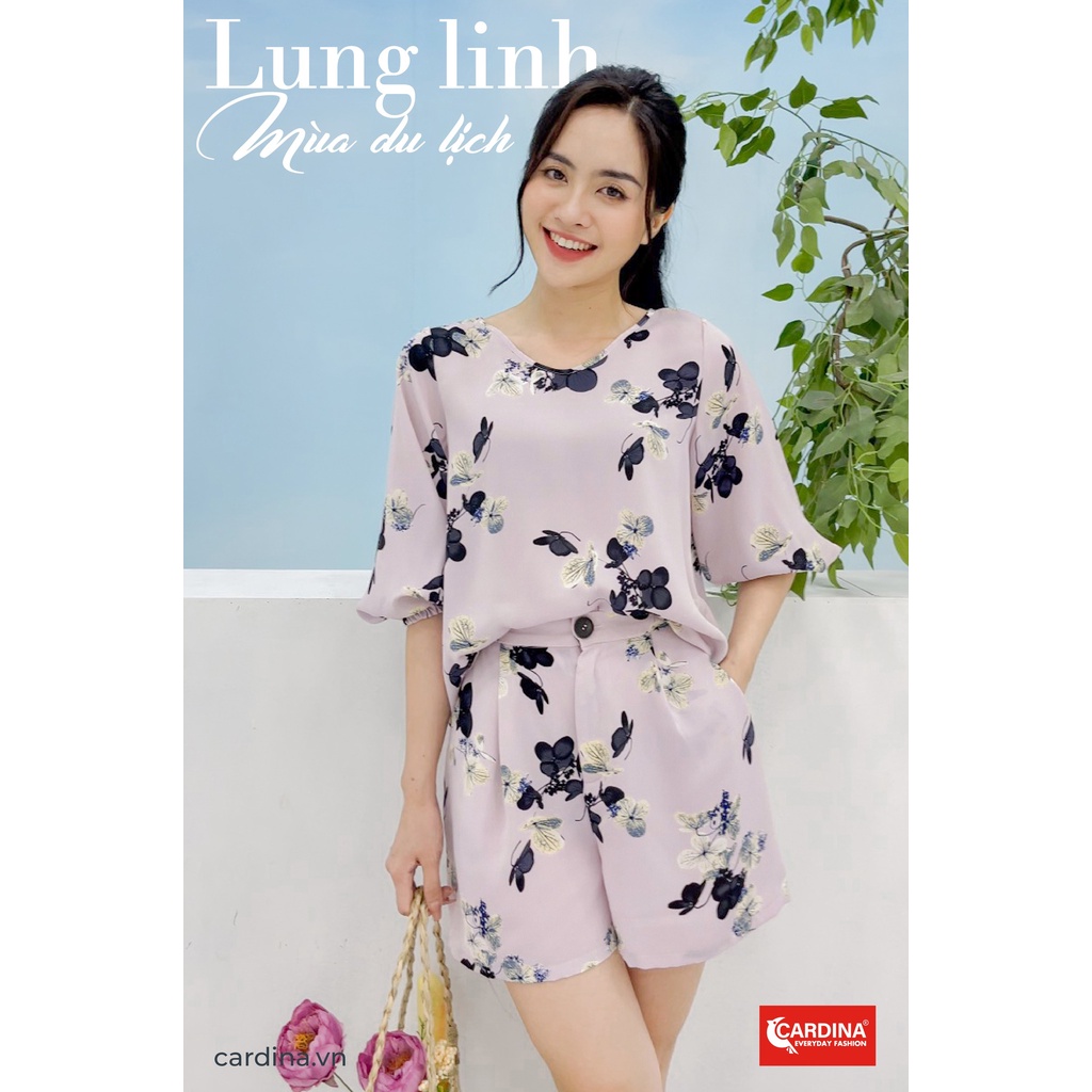 Bộ mặc đi biển 𝐂𝐀𝐑𝐃𝐈𝐍𝐀 chất lụa mango cao cấp tay lỡ quần đùi phong cách trẻ trung dáng thể thao năng động 2MF09