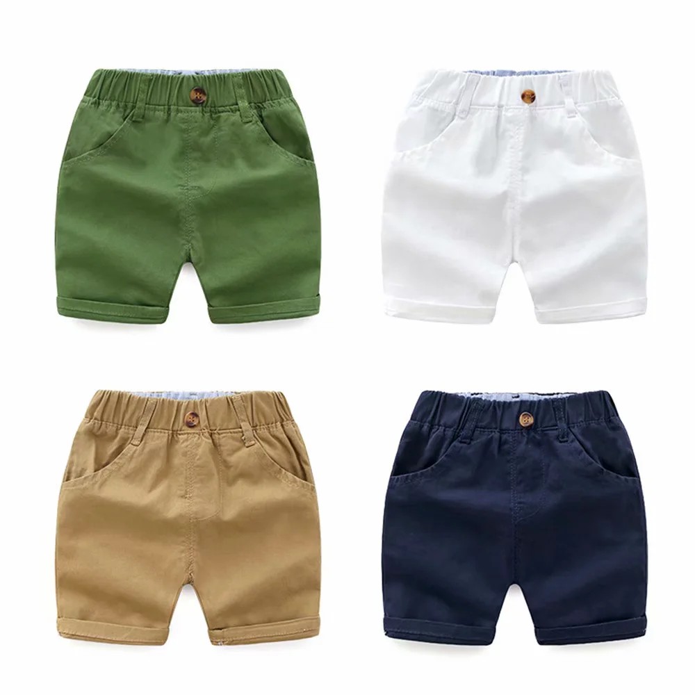 Quần short cotton mềm mại màu trơn thời trang cho trẻ em