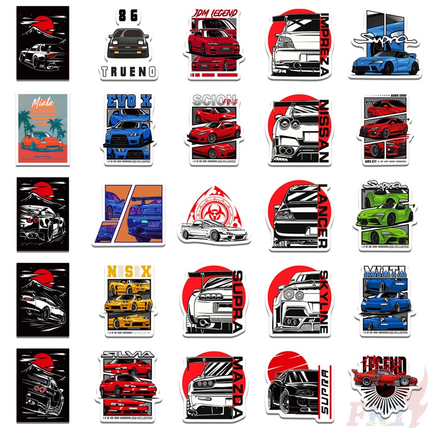 Set 115 Món Đồ Dùng Cá Tính Năng Động ❉ Jdm Legend Series Miếng Dán ❉ Sticker Dán Tường Chống Thấm Nước Thời Trang