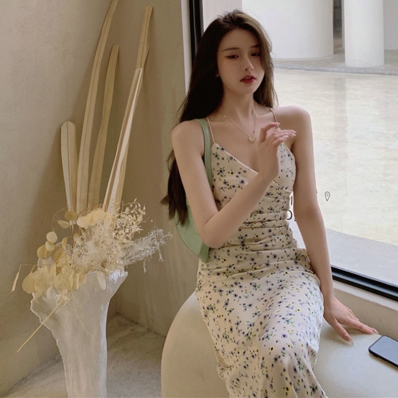 Đầm Hoa Dáng Dài Thời Trang Pháp Thanh Lịch Cho Nữ