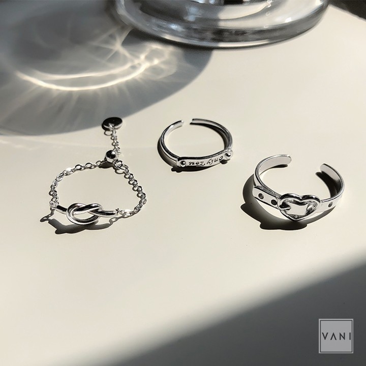 BST Nhẫn Hình Thắt Lưng Trái Tim Thắt Chéo Phong Cách Unisex - Vani Store [TS000445]