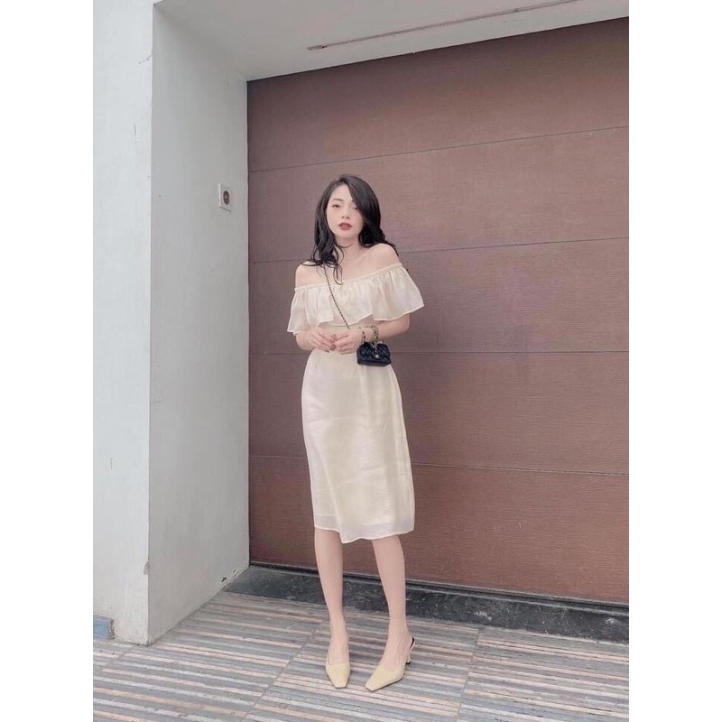 ⚡️TRỄ VAI⚡️Đẫm trễ vai 2 lớp màu kem | BigBuy360 - bigbuy360.vn