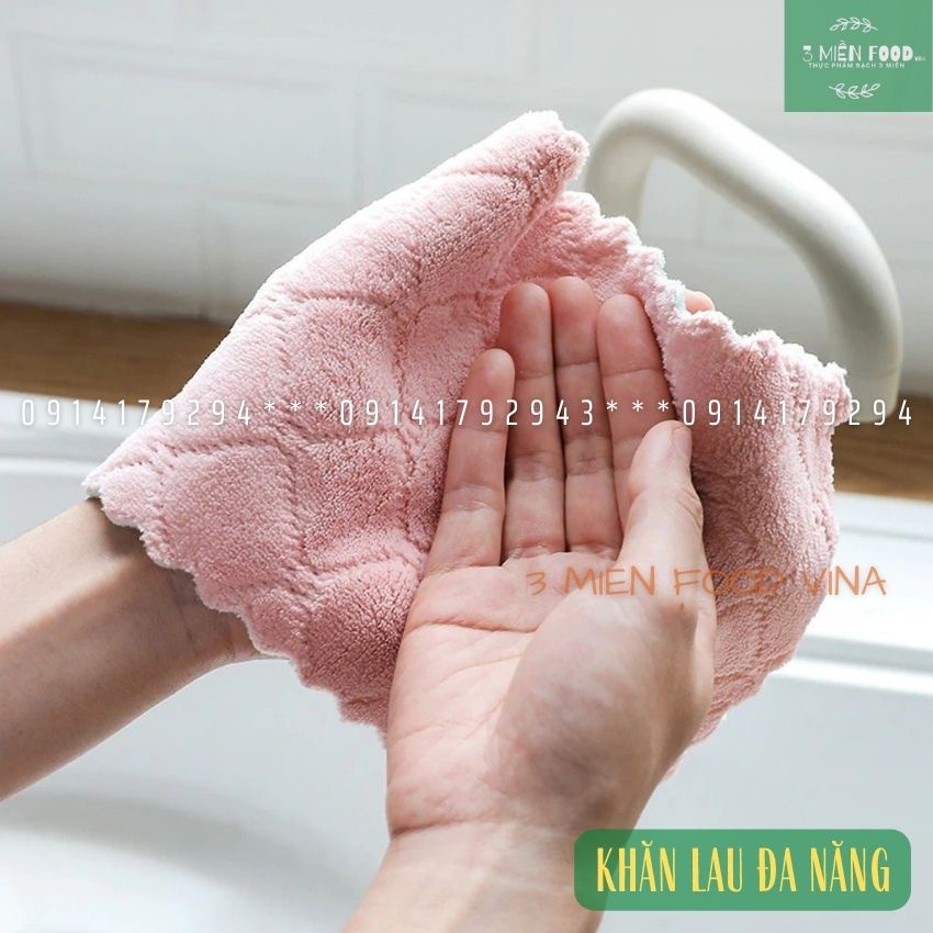 [HCM]Khăn lau đa năng,khăn lau bếp,bát đĩa,cốc chén,lau bàn ghế chống dính dầu mỡ hai mặt-3 miền food vina