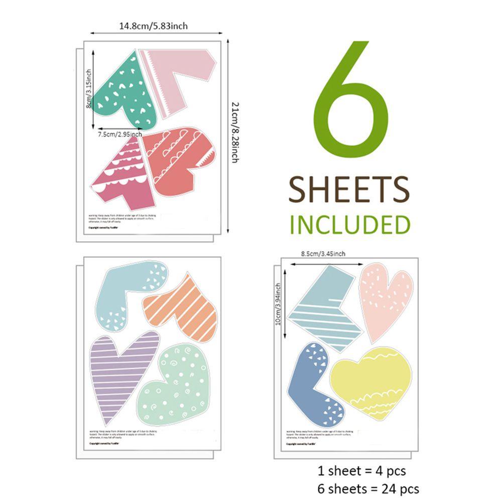 Set 24 Sticker Dán Tường Trang Trí Phòng Ngủ Cho Bé Hình Cầu Vồng DIY