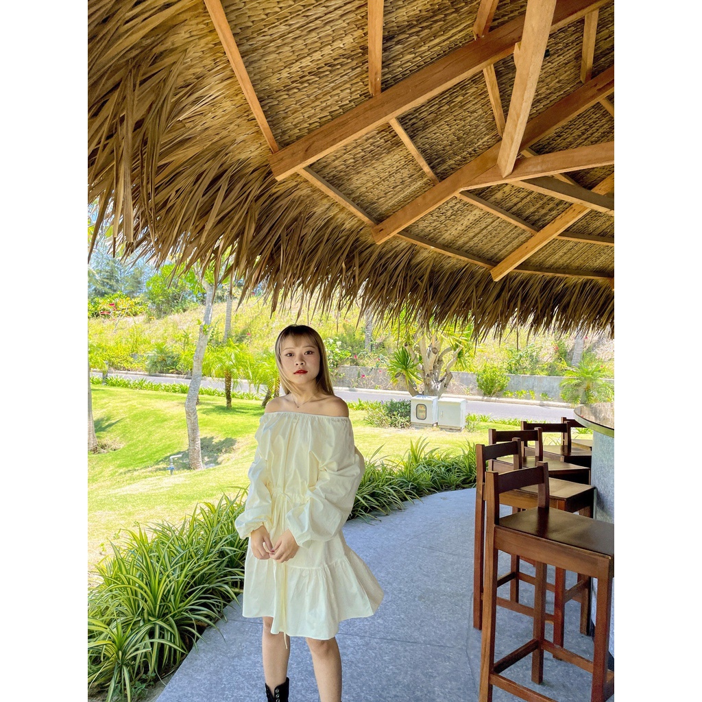 Areum Dress - Đầm babydoll tay dài bẹt vai - Remmus.vn