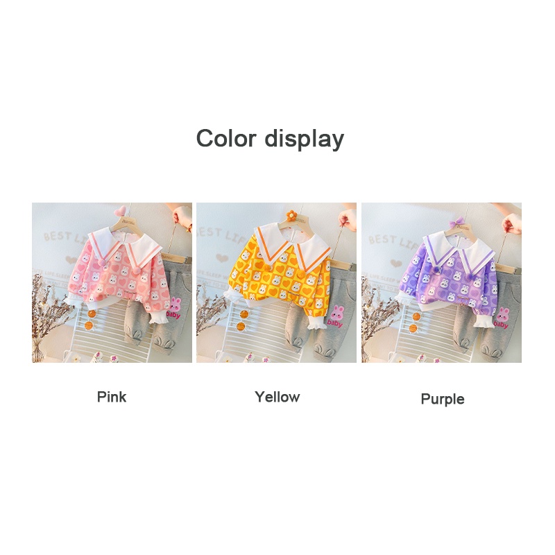 Bộ quần áo AMILA dài tay cổ bẻ lớn thời trang mùa thu Hàn Quốc dành cho bé gái