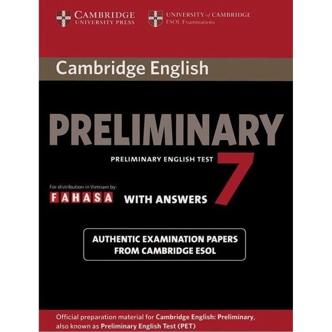 Sách - Cambridge Preliminary English Test 7 Student's Book with Answers FAHASA Reprint Edition