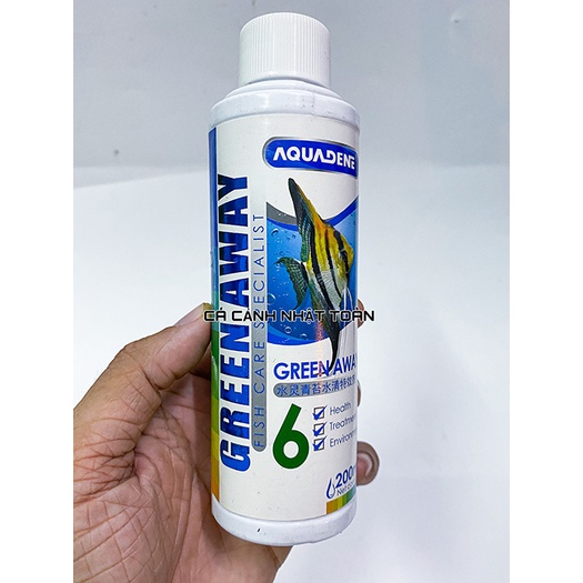 AQUADENE 6 GREEN AWAY XỬ LÝ ĐỤC NƯỚC XANH NƯỚC NGĂN RÊU HẠI 200ML