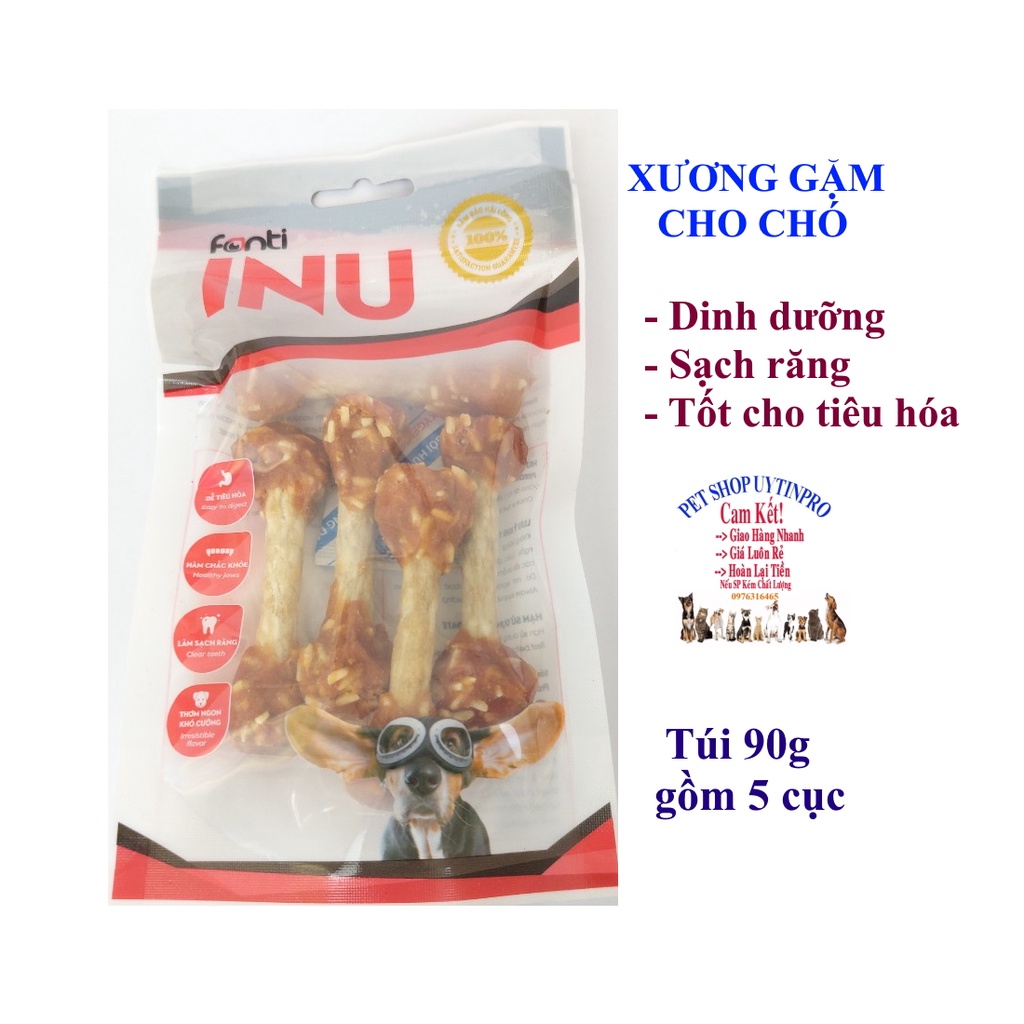 XƯƠNG GẶM CHO CHÓ Fonti INU C11 Vị gà viên Gói 90g Thơm ngon Dinh dưỡng Sạch răng Thơm miệng Giúp hàm chắc khỏe SXtại VN