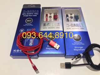 Cáp Sạc 3 đầu nam châm X Cable 360 [ 1 đổi 1 ]