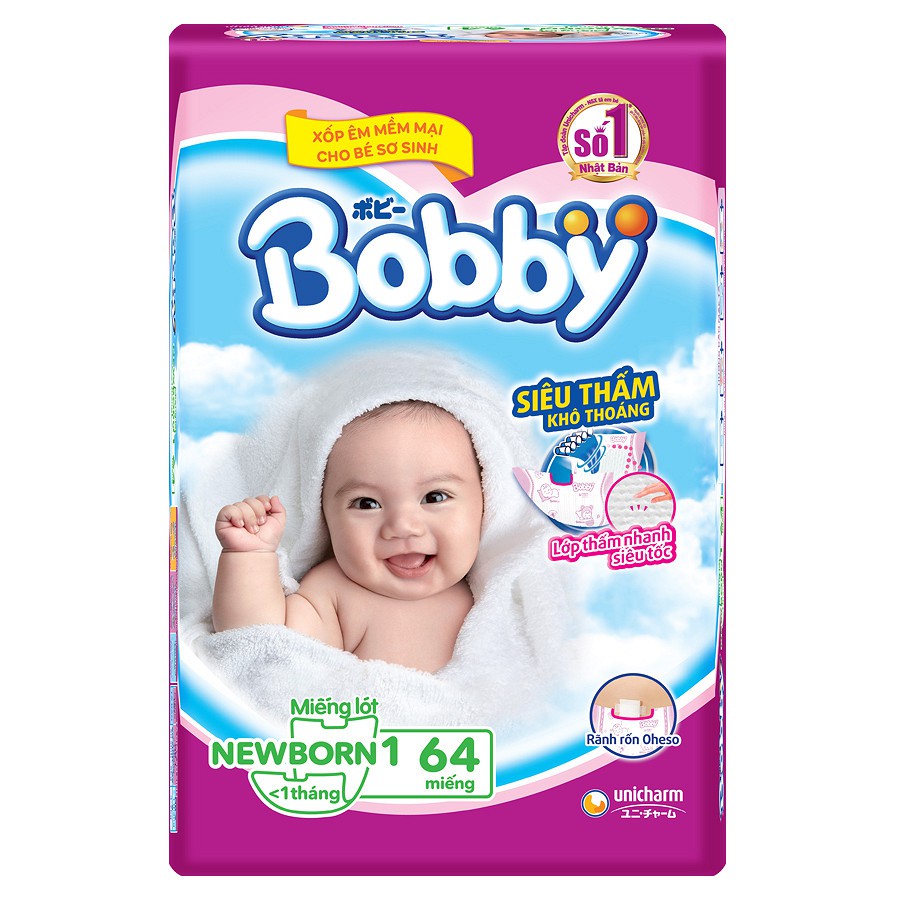 Bobby Miếng lót Newborn1 - 64 miếng