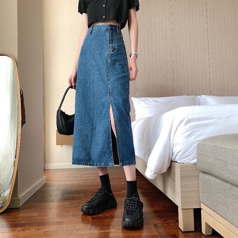 Chân Váy Denim Xiaozhainv Lưng Cao Phong Cách Hàn Quốc Cho Nữ | BigBuy360 - bigbuy360.vn
