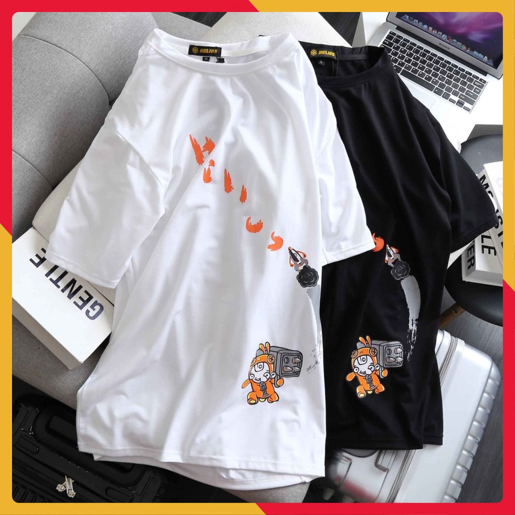 Áo thun form rộng hàn quốc cotton Unisex hình in độc quyền