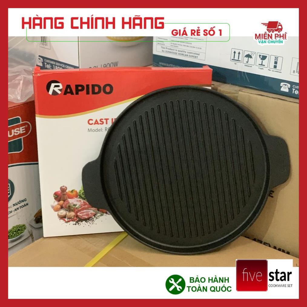 [HÀNG CHÍNH HÃNG] CHẢO NƯỚNG RAPIDO, CHẢO GANG NƯỚNG RAPIDO RG26-RF, RG24-RF DÙNG ĐƯỢC TRÊN MỌI LOẠI BẾP