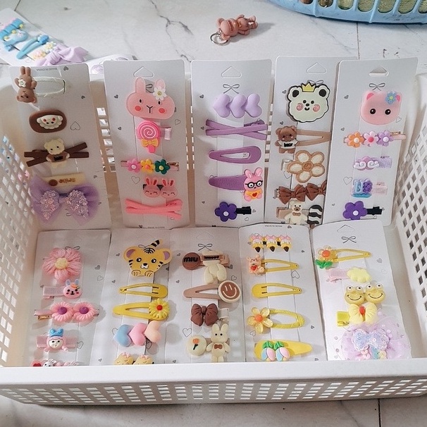 Set 5 Kẹp tóc hình hoa nơ dễ thuơng cho bé gái- K535