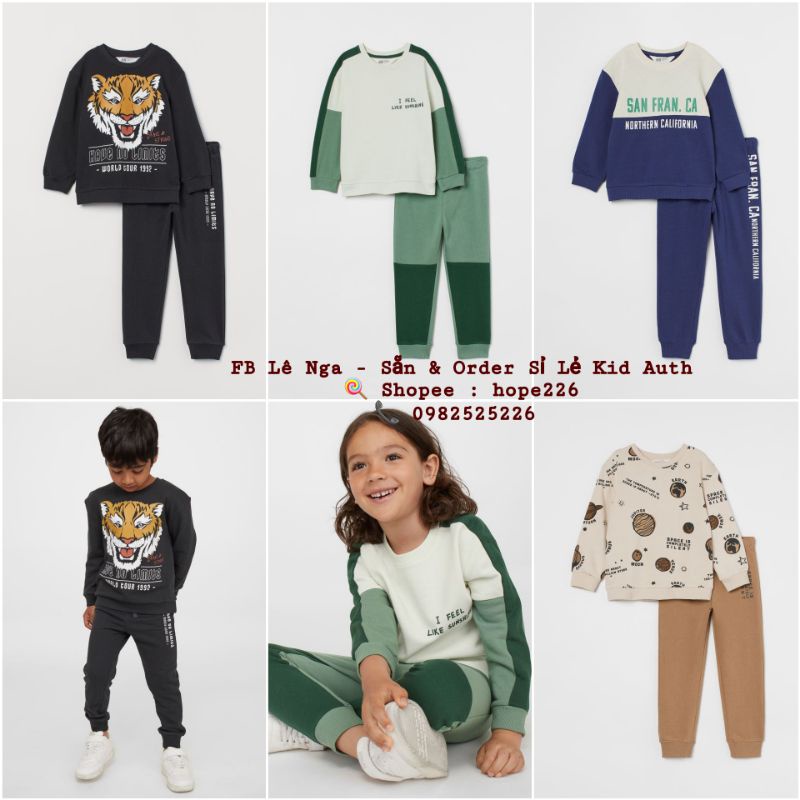 Set bộ nỉ kids (D.A C.Á) HM UK/JAPAN chính hãng size từ 1.5-2y đến 9-10Y