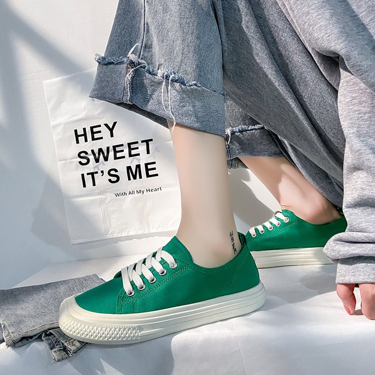 Giày Thể Thao Vải Canvas Đế Bằng Buộc Dây Cá Tính Trẻ Trung Hợp Thời Trang | BigBuy360 - bigbuy360.vn