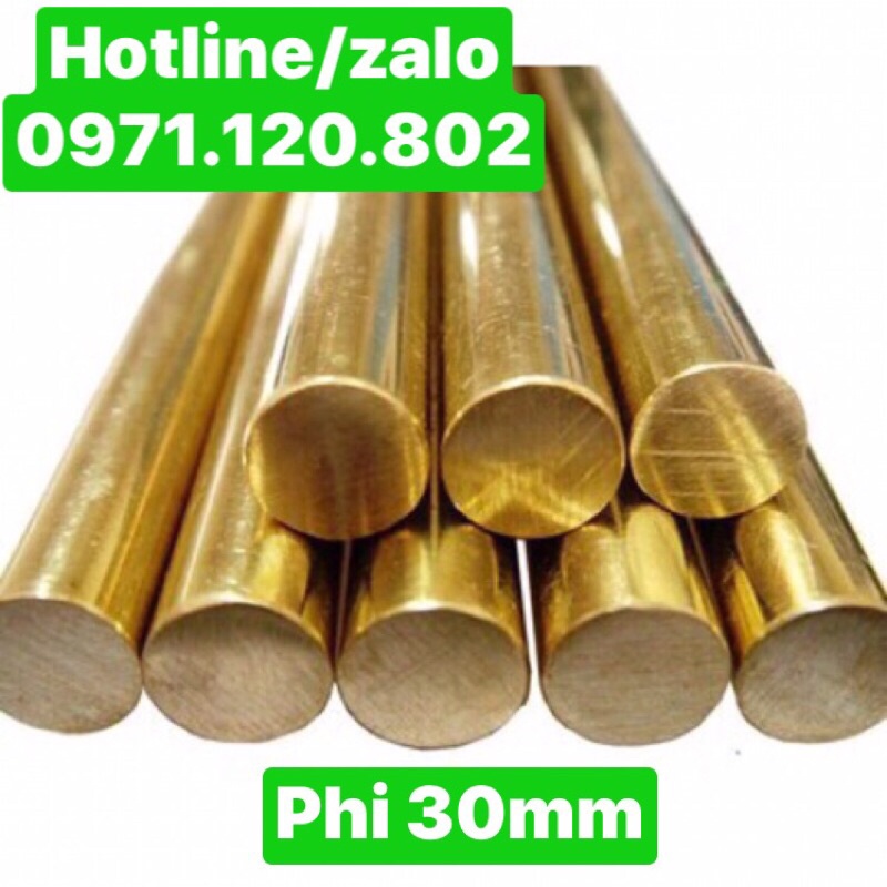 Đồng vàng đặc D30mm *200mm