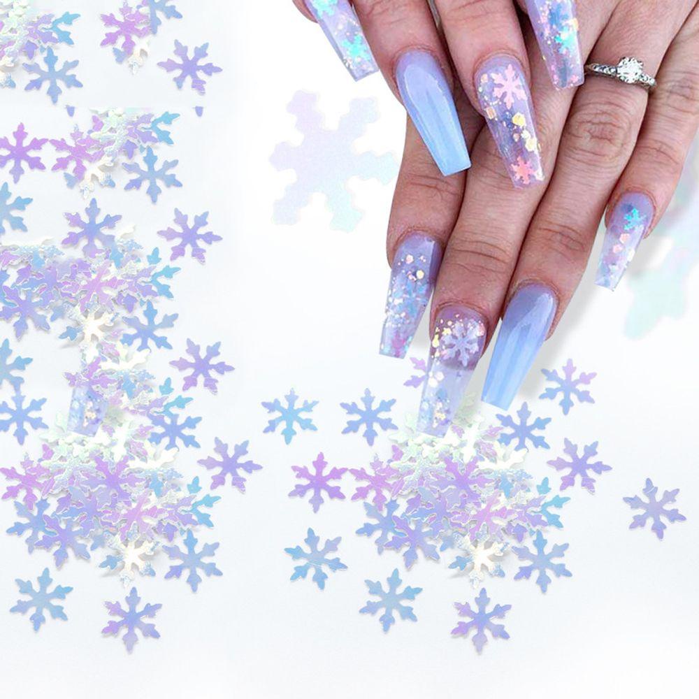 OCEANMAP Hộp Kim Tuyến Hình Bông Tuyết Trang Trí Móng Tay