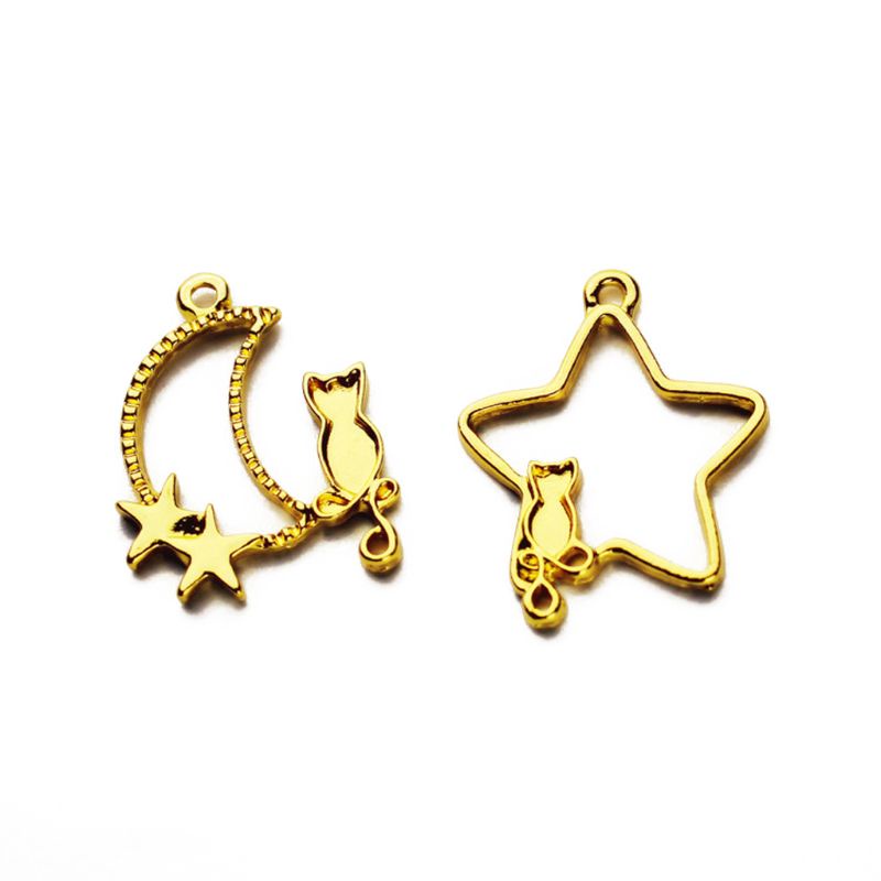 Bộ 2 Mặt Dây Chuyền Hình Mèo Rỗng Bằng Nhựa Resin Uv - Hệ thống 