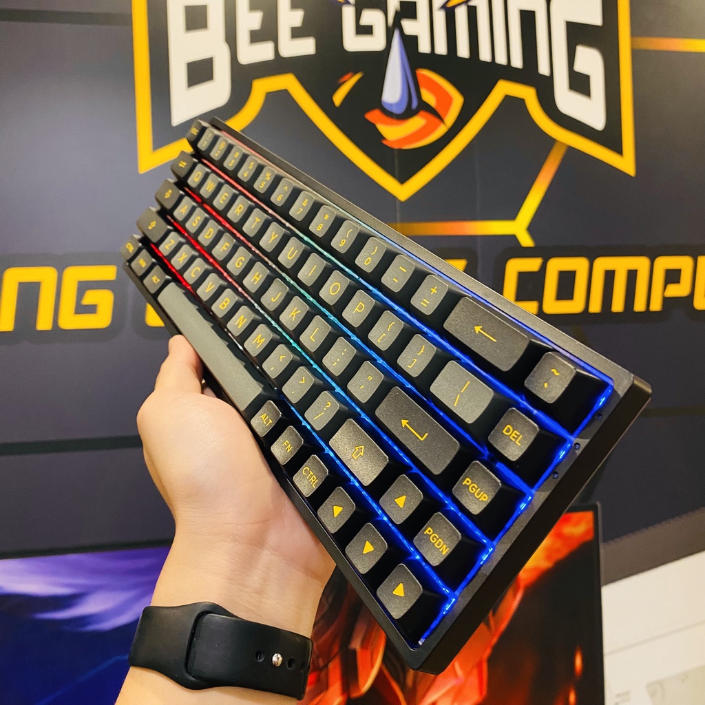 Bàn phím cơ không dây AKKO 3068B Multi-modes Black Gold - Led RGB - Hotswap tích hợp Foam tiêu âm