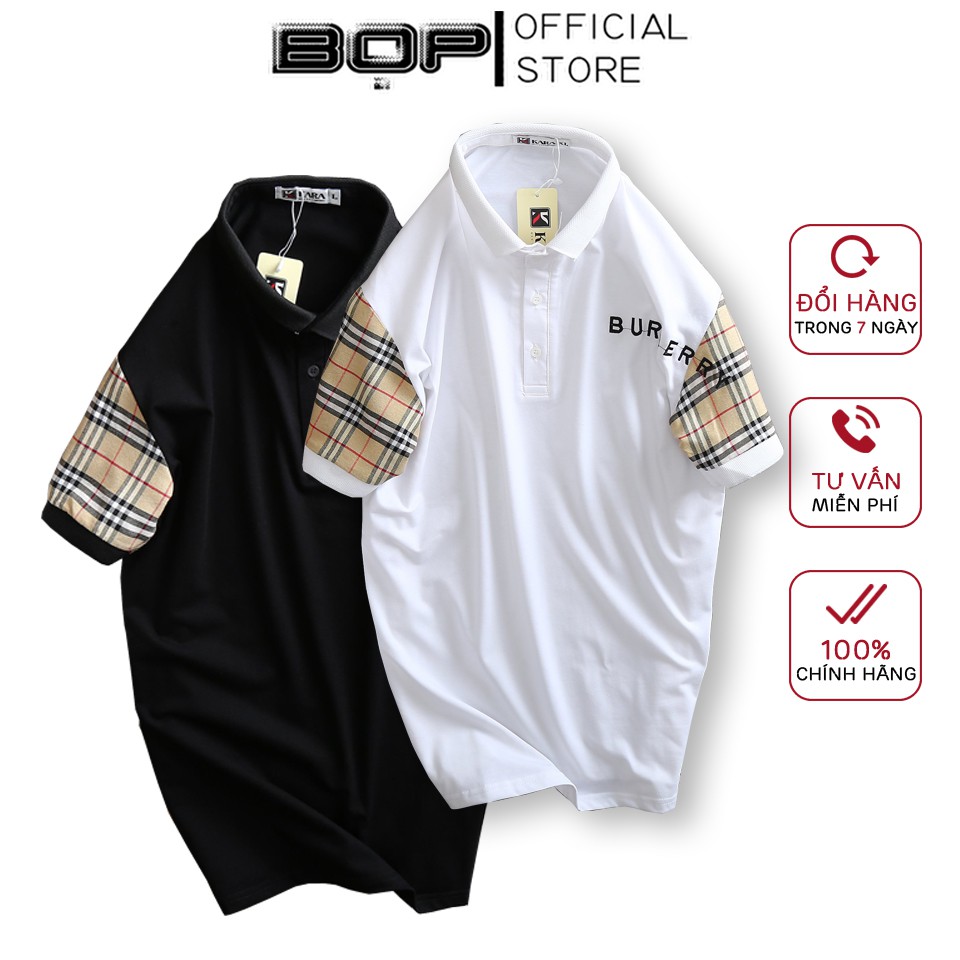 Áo thun nam BURBERRY có cổ thun nam ngắn tay: Kiểu dáng Hàn Quốc chất liệu cotton , co giãn 4 chiều | BigBuy360 - bigbuy360.vn
