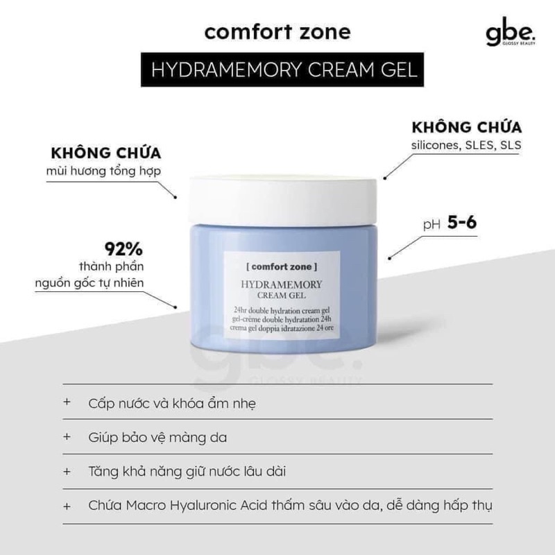 Kem dưỡng ẩm Comfort zone Hydramemory Cream Gel/Cream