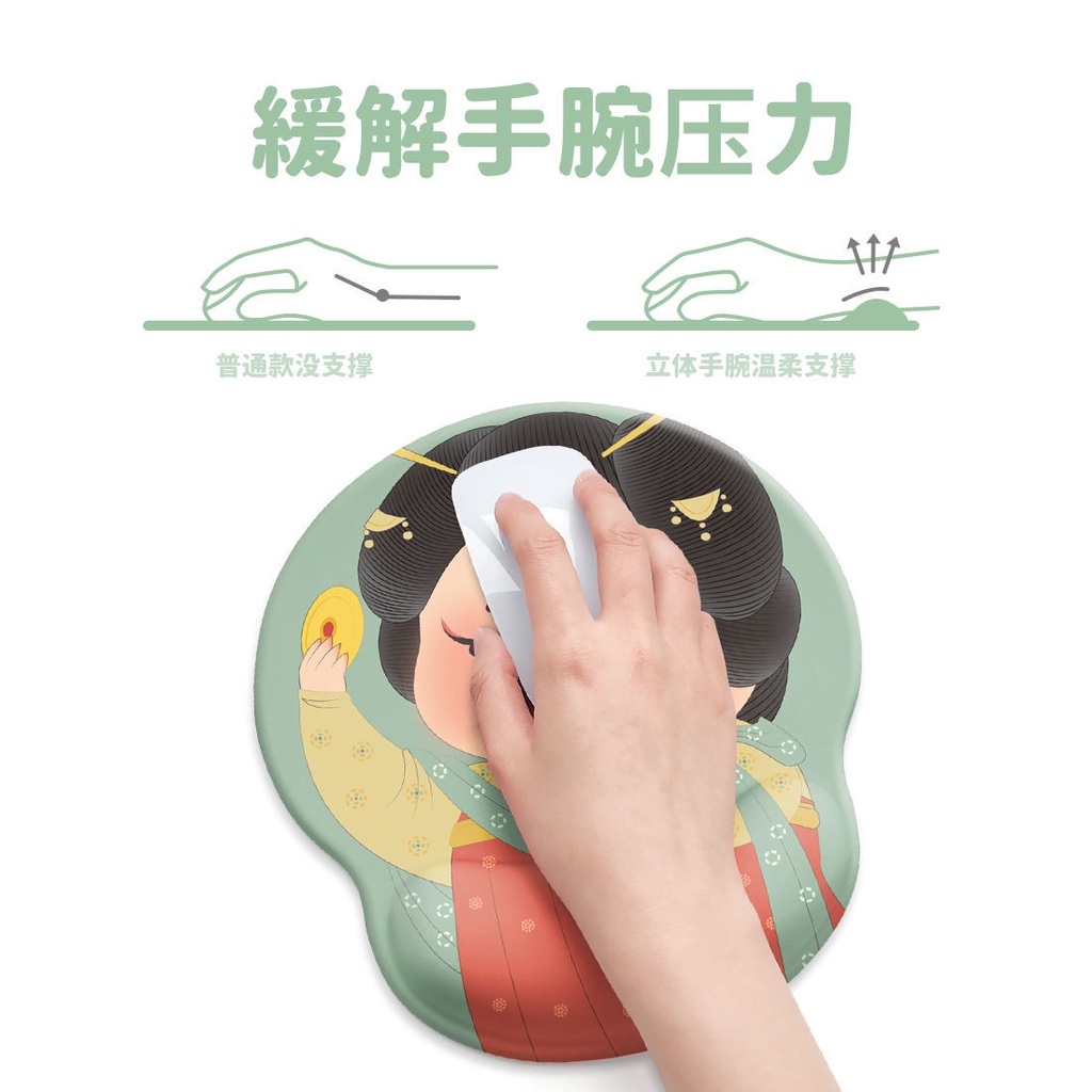Miếng Lót Chuột Có Đệm Cổ Tay Họa Tiết 3d Dễ Thương Phong Cách Trung Hoa
