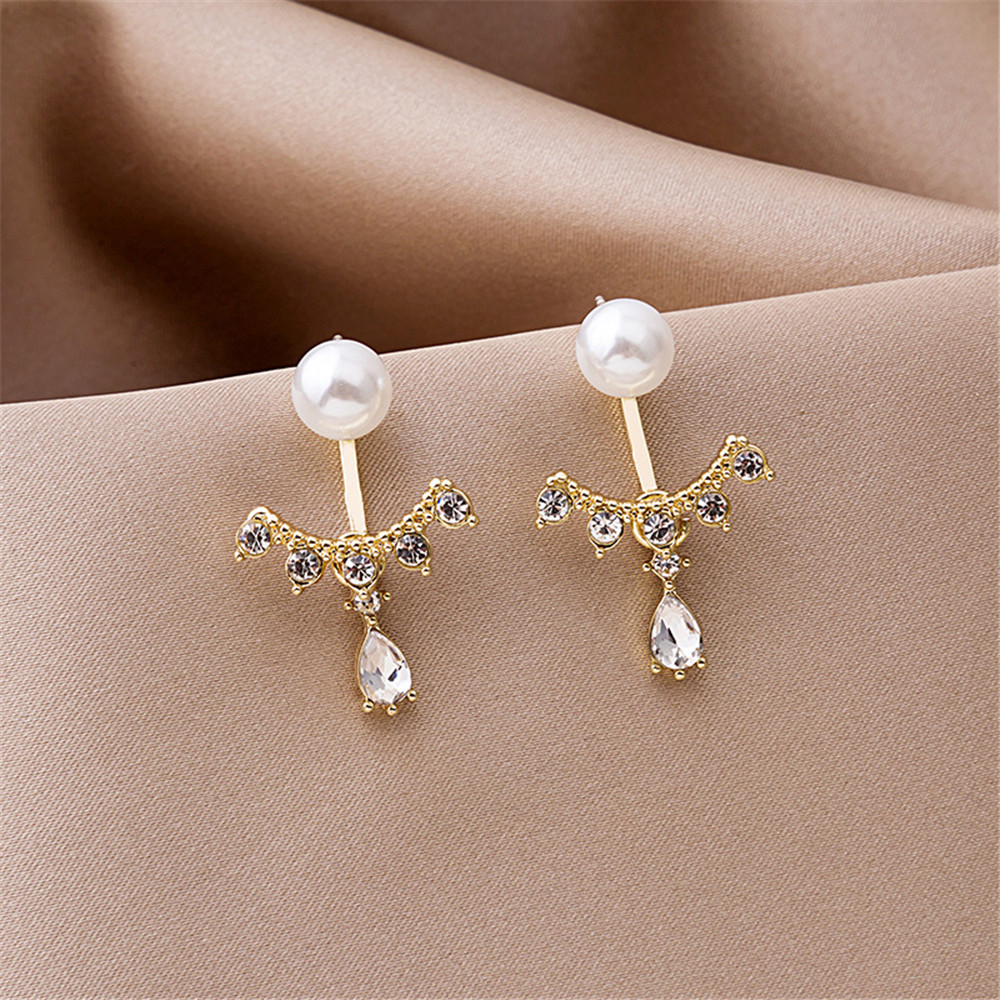 Khuyên tai đính ngọc trai nhân tạo đơn giản sang trọng cho nữ