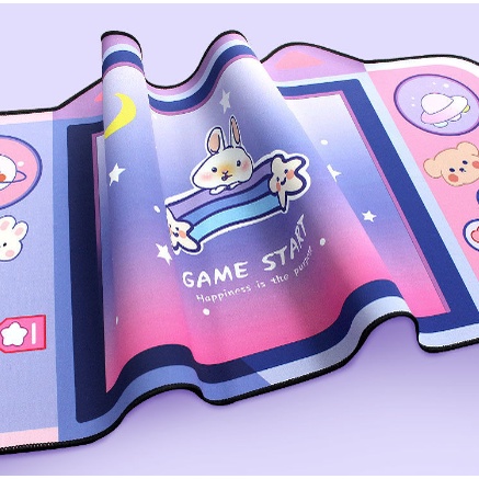 Tấm Lót Chuột Và Bàn Phím Máy Tính Cỡ Lớn Phối Tai Mèo Đáng Yêu Độc Đáo