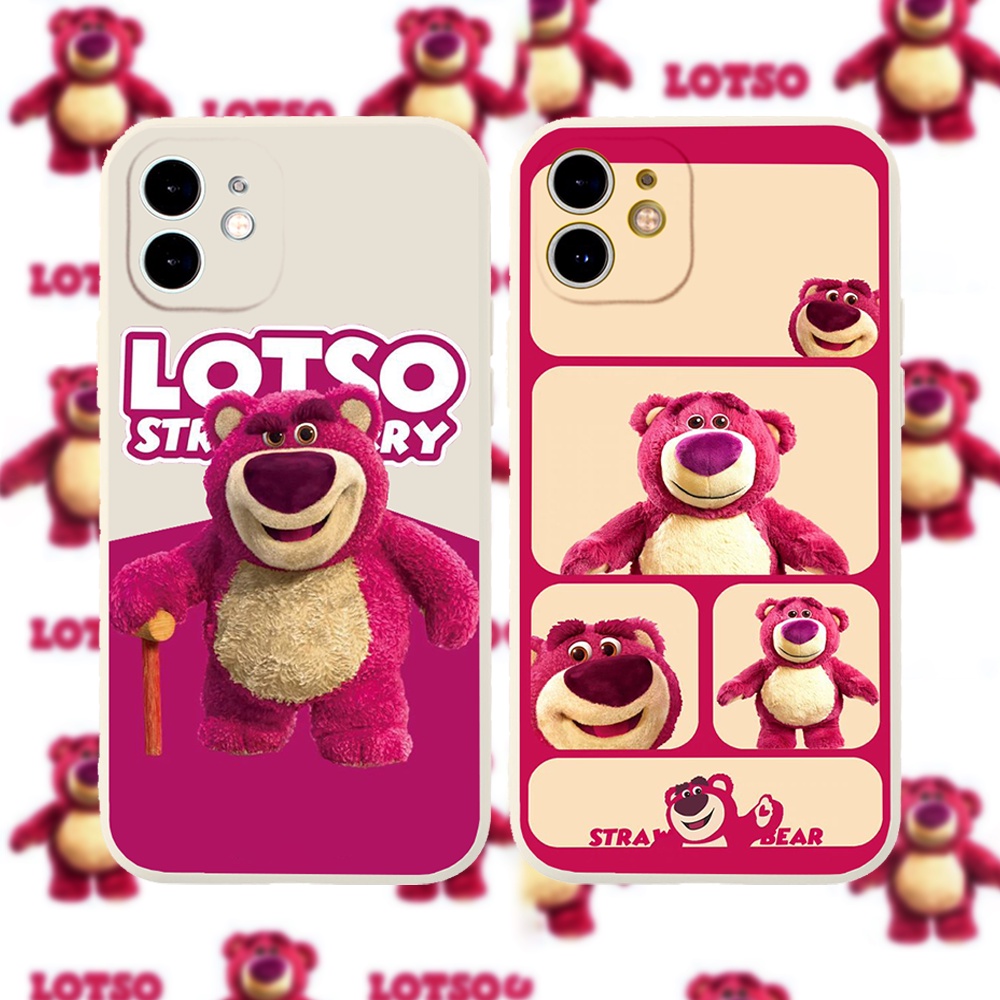 Ốp lưng iphone gấu Hồng cạnh vuông dẻo iphone 6/6plus/7/7plus/8/8plus/x/xr/xs/11/12/13/14pro/max/promax tr465
