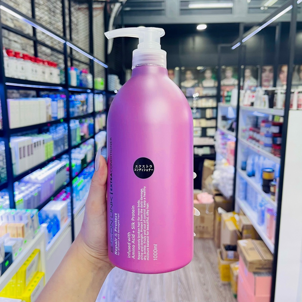 Dầu Gội/Xả Chuận Salon Siêu Phục Hồi Tóc SALON LINK Repair & Protect Nhật Bản 1000ml - Có tem phụ