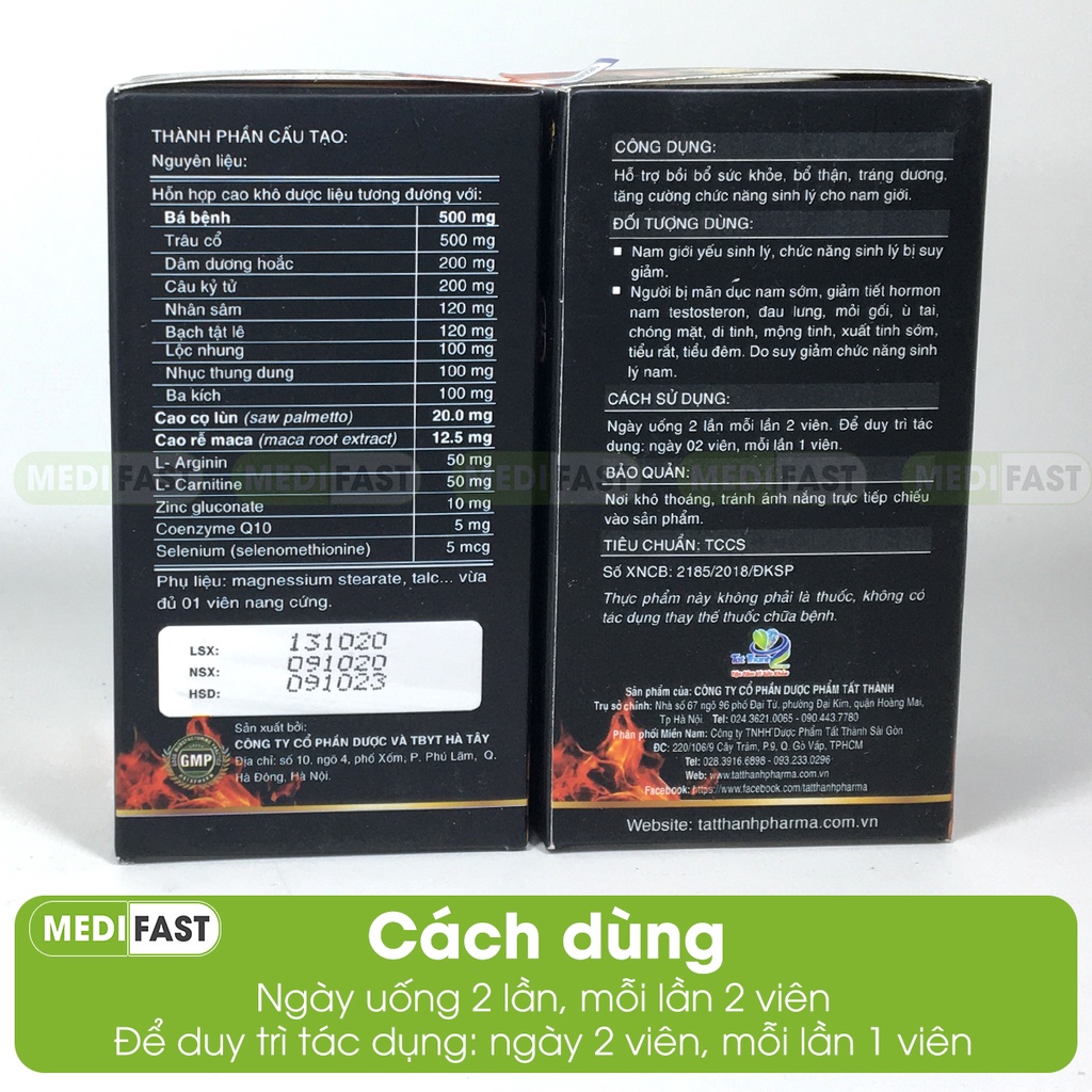 Vương Dược Maca hộp 30 viên hỗ trợ tăng cường sức khỏe sinh lý nam giới, bổ thận, tráng dương, tăng cường sinh lực