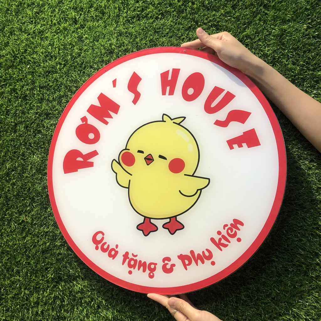 Bảng hiệu mica tròn treo shop - Thiết kế theo yêu cầu