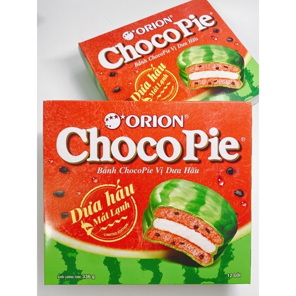 BÁNH ORION CHOCOPIE VỊ DƯA HẤU HỘP 336G (12 CHIẾC)