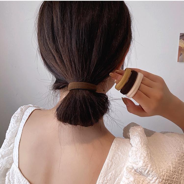 Dây Thun Cột Tóc Bằng Da Co Giãn Đơn Giản Dành Cho Nữ