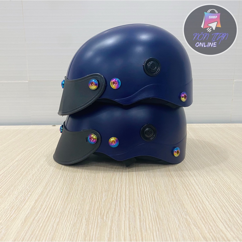 [TẶNG TEM BIKER] Nón Bảo Hiểm Trơn - Màu Sơn Nhám - Gắn full 8 Ốc TiTan Gr5 Siêu Ngầu