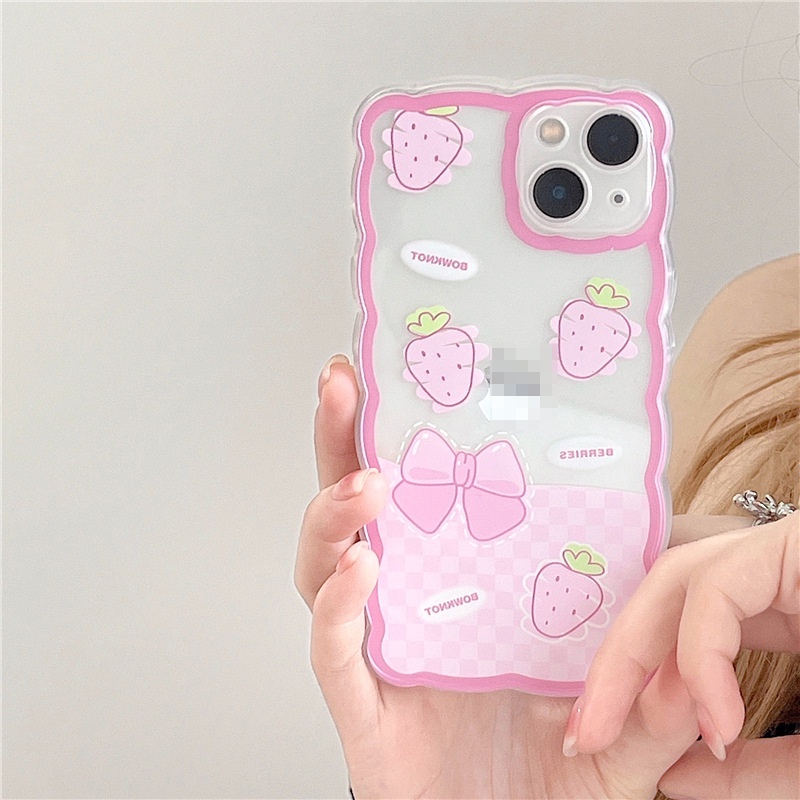 Ốp lưng iphone Ốp Điện Thoại Họa Tiết Gợn Sóng Lớn Và Nơ Cho Iphone 13Promax 11 / 12 14pro / xr / 6Plus-14 Dinuo case