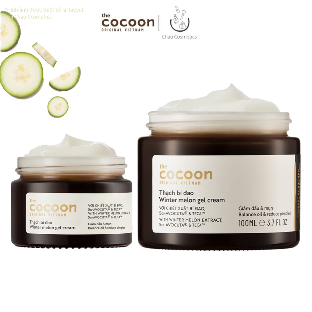 Thạch bí đao dưỡng ẩm Cocoon da dầu mụn (kem dưỡng ẩm) 30ml-100ml