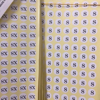1 miếng có 140 con dán Decal dán size, size số dán mác quần áo