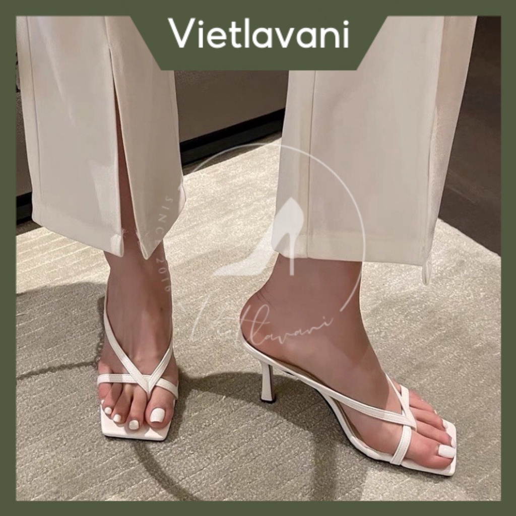 Guốc xỏ ngón trẻ trung mã BBG21 cao 4 VÀ 7P có 2 màu Trắng và Đen