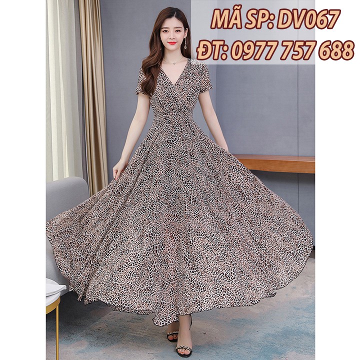 Đầm maxi dự tiệc đi đám cưới dài sang trọng cho mẹ U40 u50 có size lớn 3XL 4XL DV067