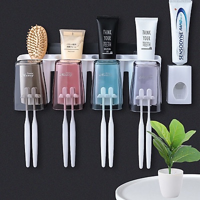 Nhả kem đánh răng, tặng kèm 4 cốc màu đa năng, tiện dụng