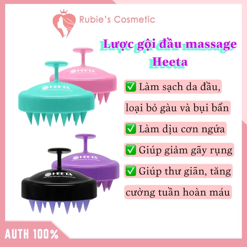 [BILL MỸ] Lược gội đầu, massage da đầu Heeta Shampoo Brush 2 in 1