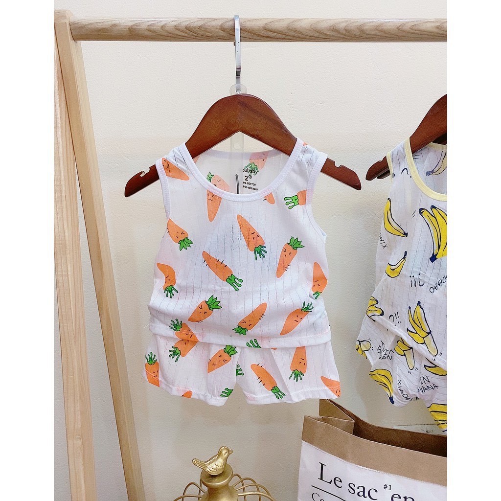 Bộ Cotton giấy sát nách bé trai bé gái