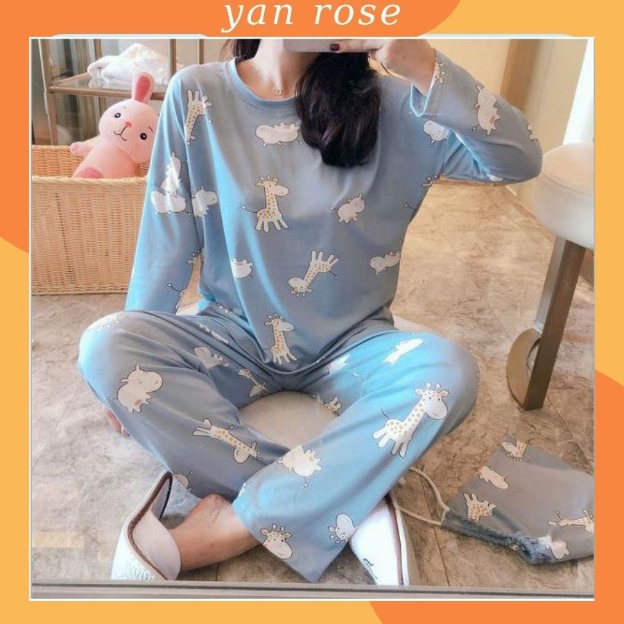 Đồ Bộ Nữ Tay Dài Quần Dài Hoạt Hình Thun Mềm Mịn Cực Xinh YAN ROSE | BigBuy360 - bigbuy360.vn