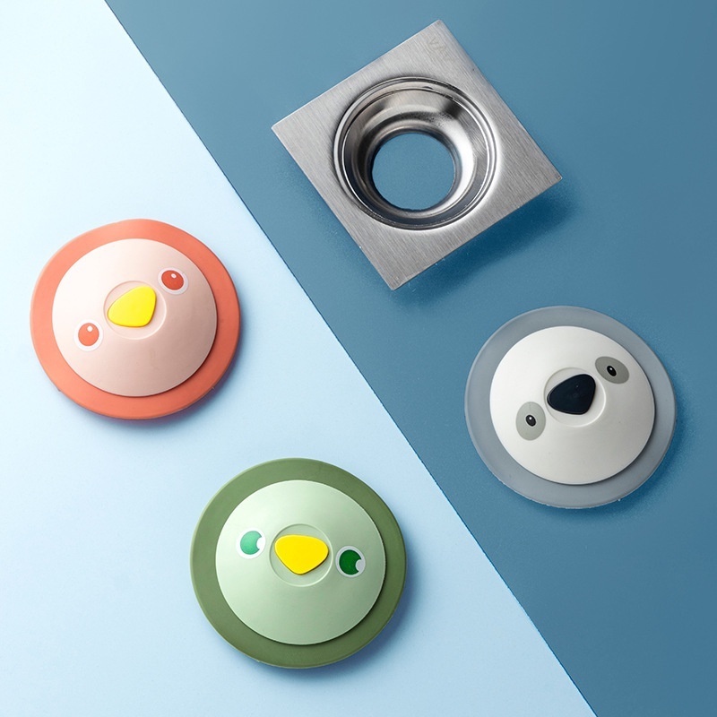 Dụng Cụ Chặn Tóc Chống Tắc Nghẽn Bồn Rửa Bằng Silicon Hình Hoạt Hình Dễ Thương