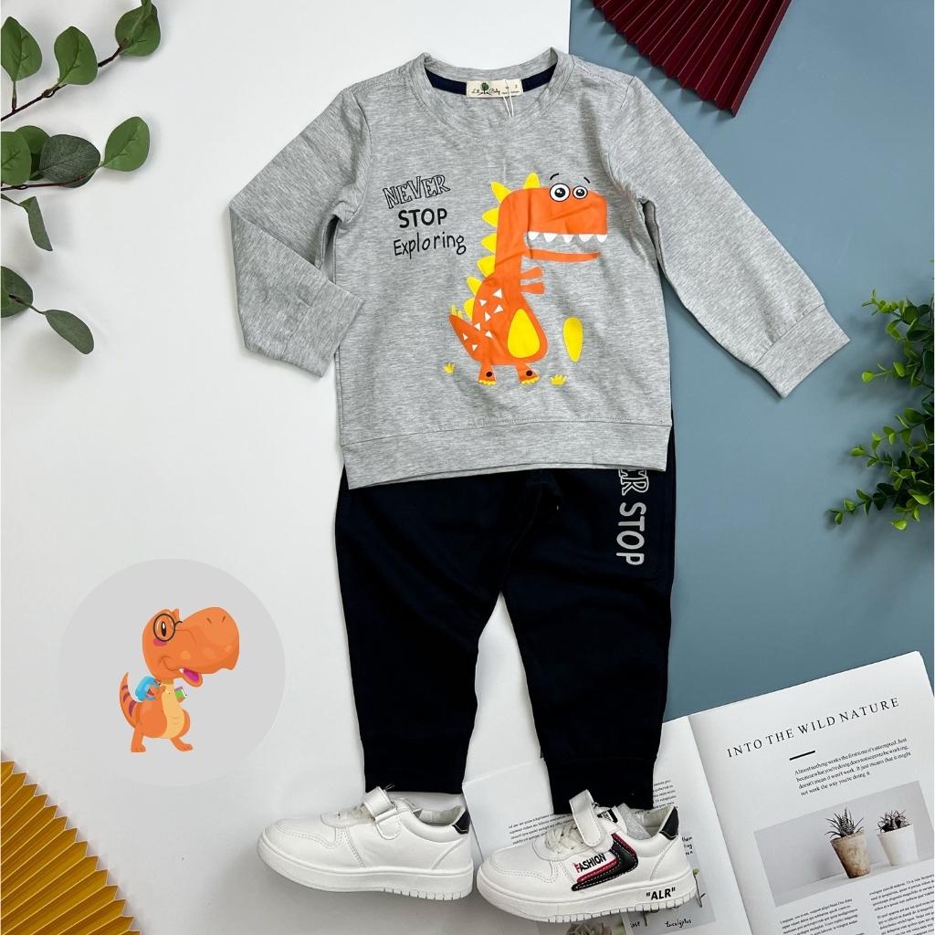 Bộ thu đông bé trai, đồ bộ bé trai, chất cotton mềm mát, size 2-8 - SUNKIDS